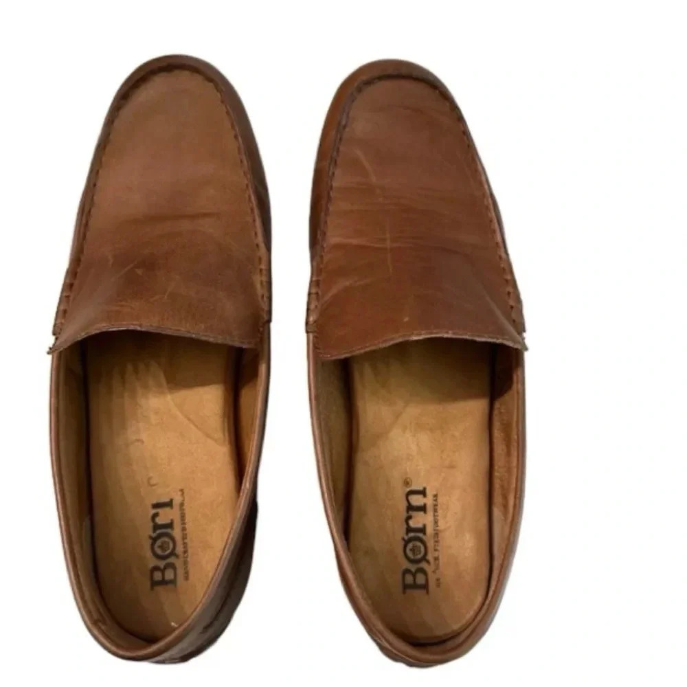 Born Brompton Men’s Brown Leather Slip-On Loafer Shoes Size 11.5 M GUC